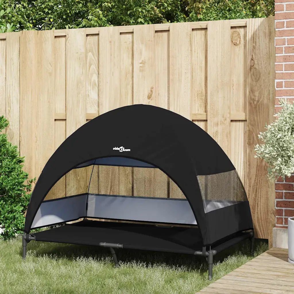 Letto per cani elevato 127 x 81 x 108 cm in tessuto e acciaio