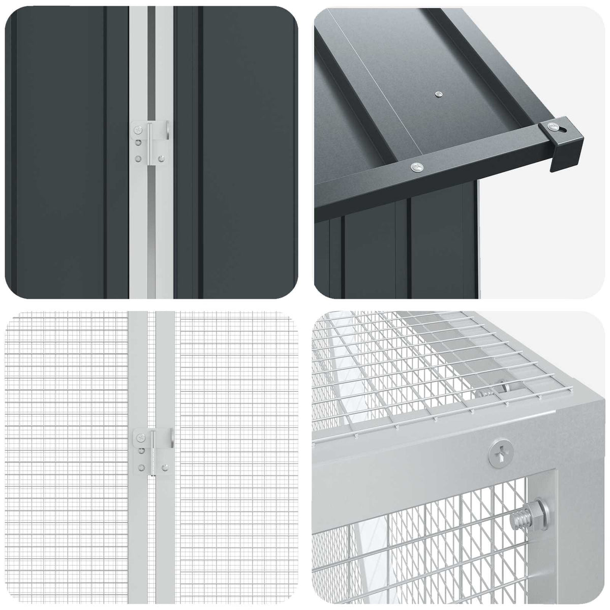 Gabbia per uccelli Antracite 824 x 208 x 247 cm Acciaio zincato