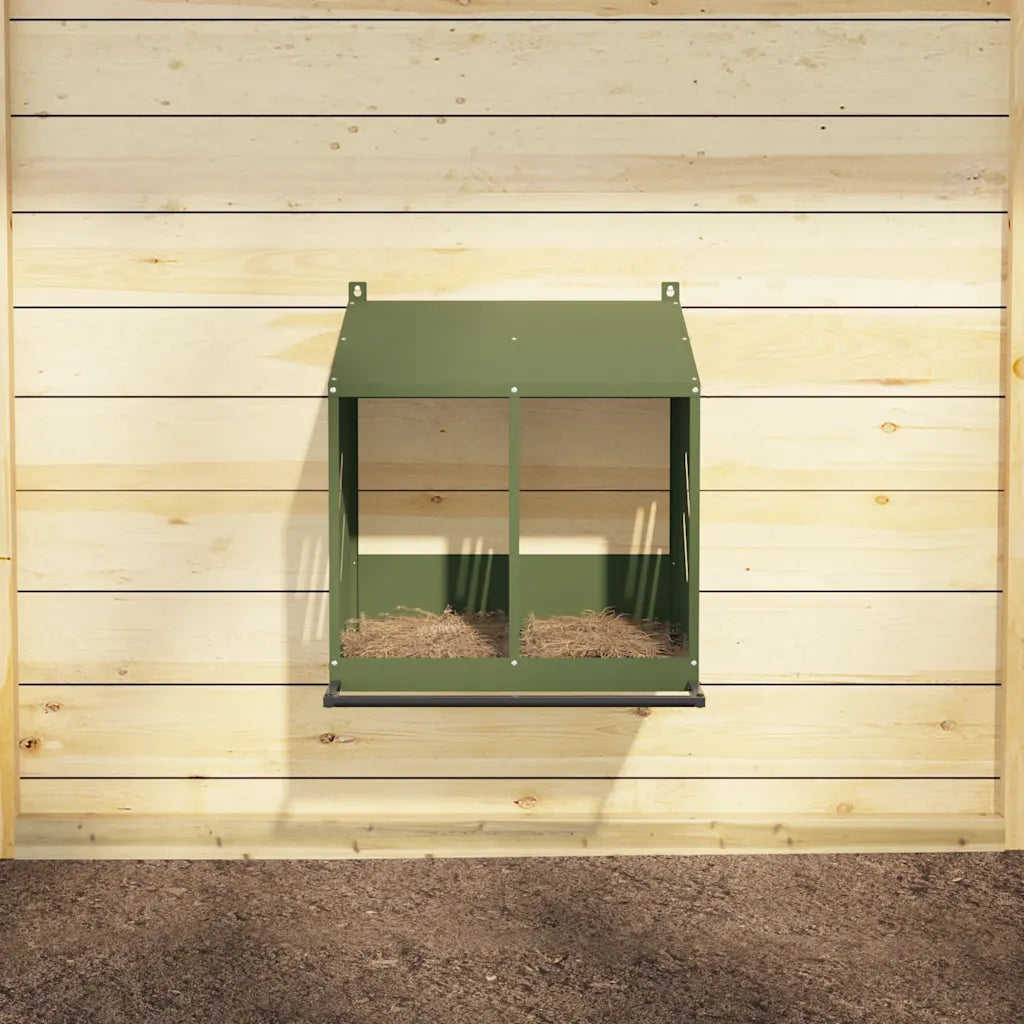 Nido per polli con 2 scomparti in metallo galvanizzato 54x64x59,5 cm