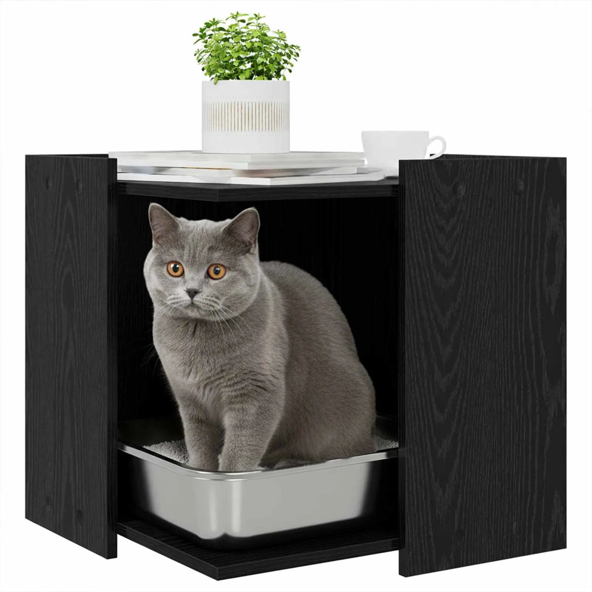 Recinto per lettiera per gatti 53x53x51 cm in truciolato