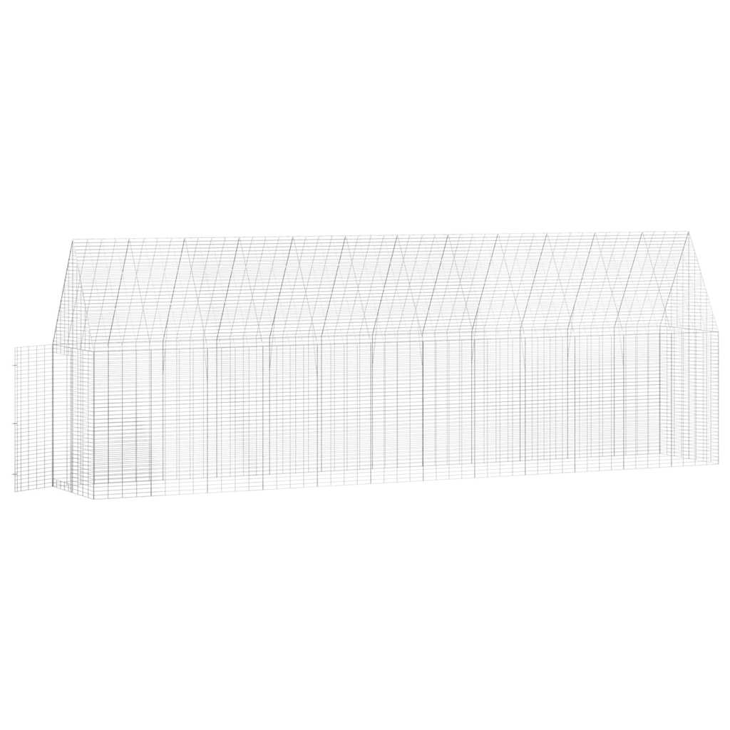 Gabbia per polli 2 pz Argento 600 x 100 x 210 cm