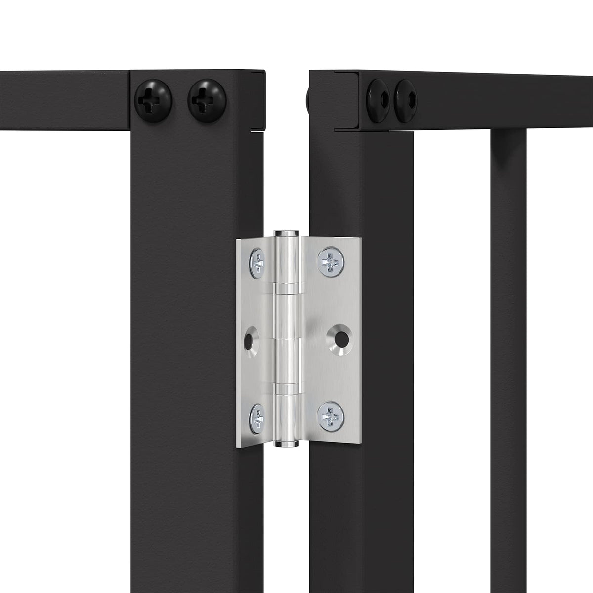 Cancello per cani 4 pz Nero 60 x 80 cm Acciaio zincato
