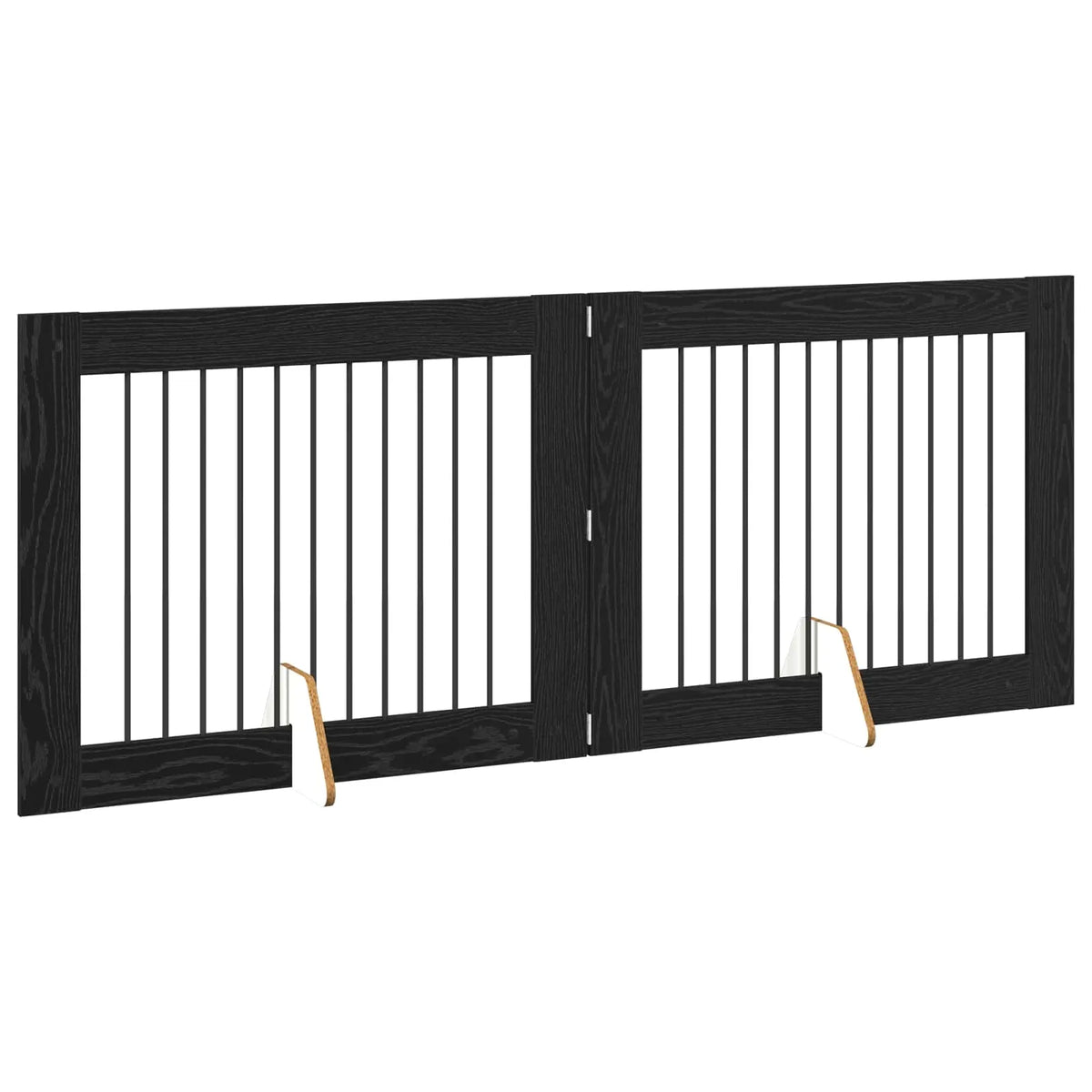 Cancello per cani pieghevole con supporti, 2 pz, 200,5x34x80 cm