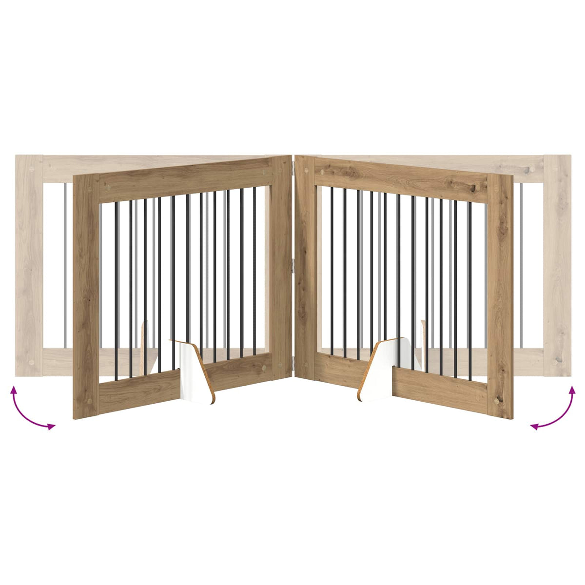 Cancello per cani pieghevole con supporti 4 pz 401 cm