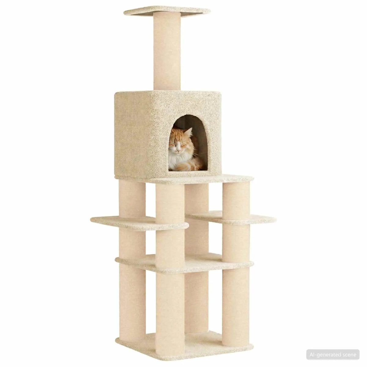 Albero per gatti con pali in sisal 81,5 x 56 x 180 cm