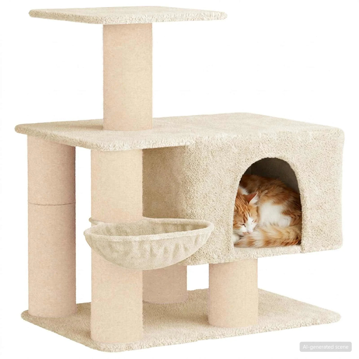 Albero per gatti con pali in sisal 93x74x96 cm