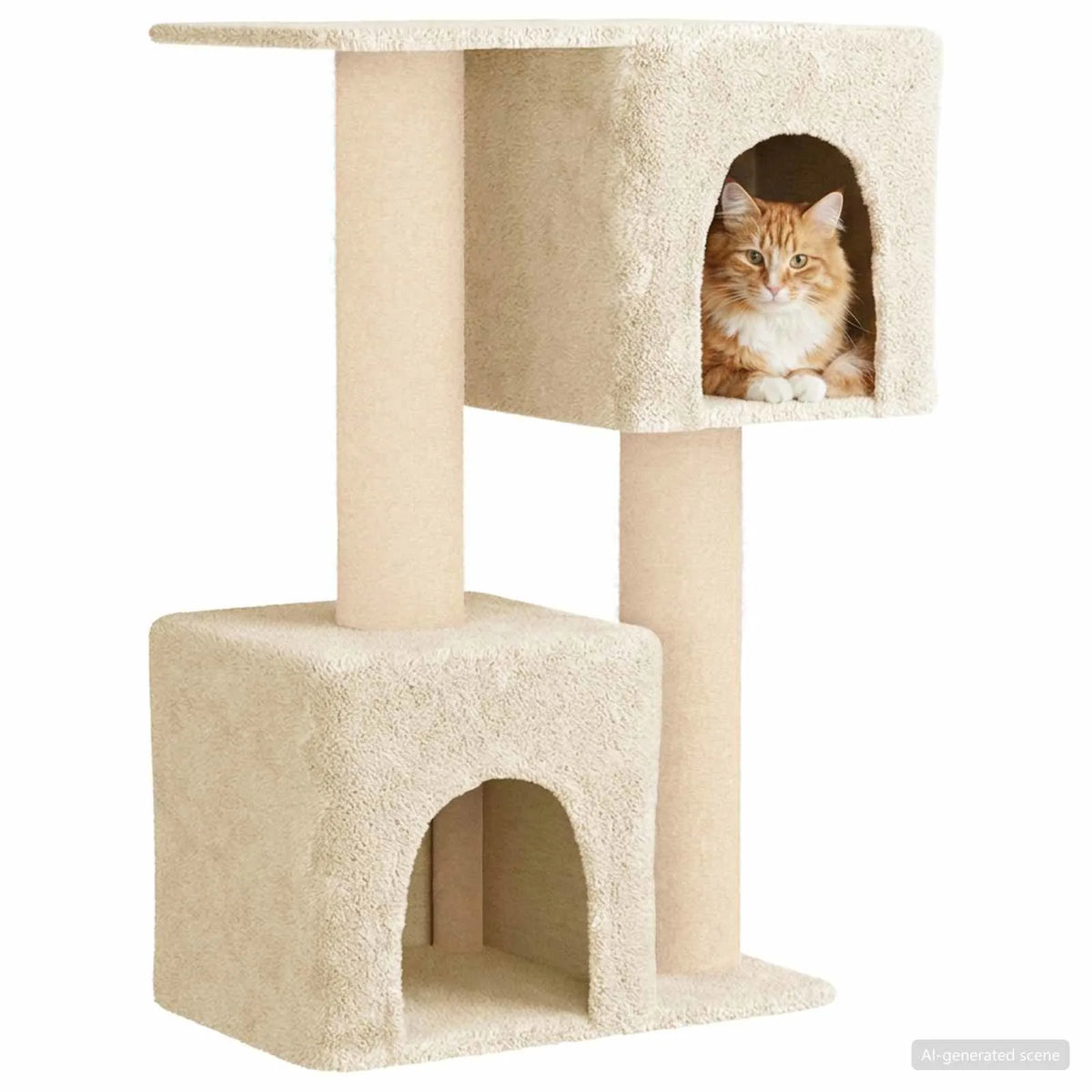 Albero per gatti con pali in sisal 82x43x114 cm