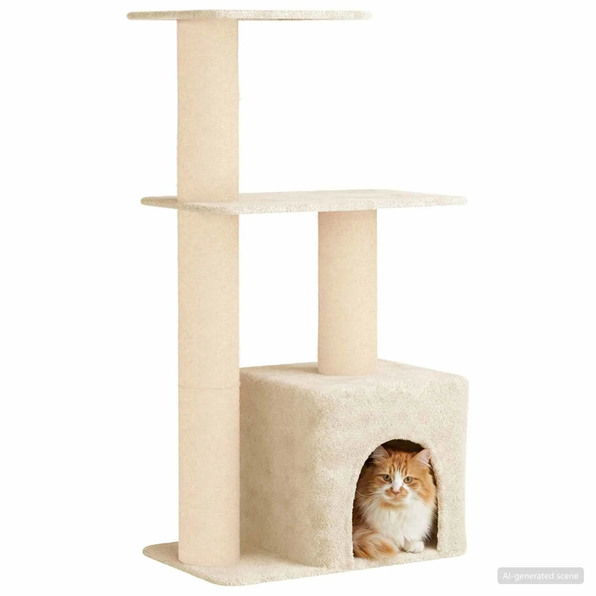Albero per gatti con pali in sisal 69x43x133 cm