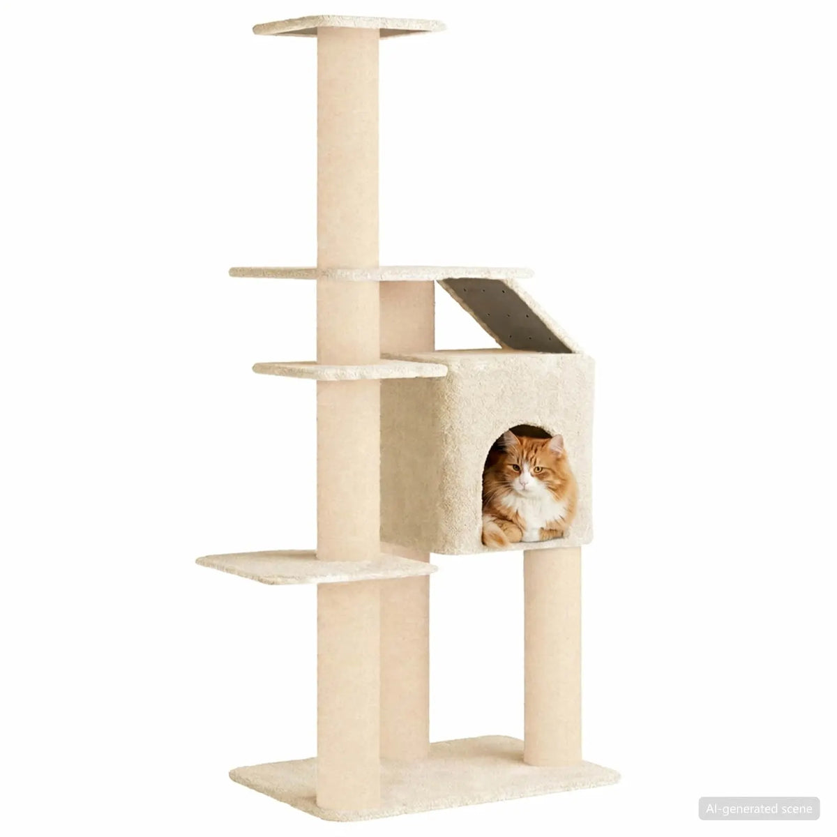 Albero per gatti con pali in sisal 110x84x183 cm