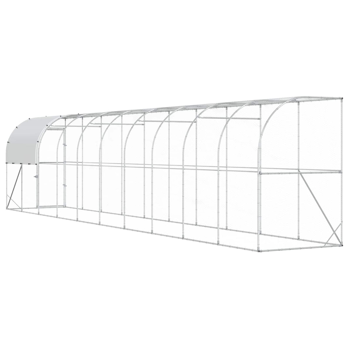 Gabbia per Polli Contro il Muro Argento 1000 x 150 x 215 cm