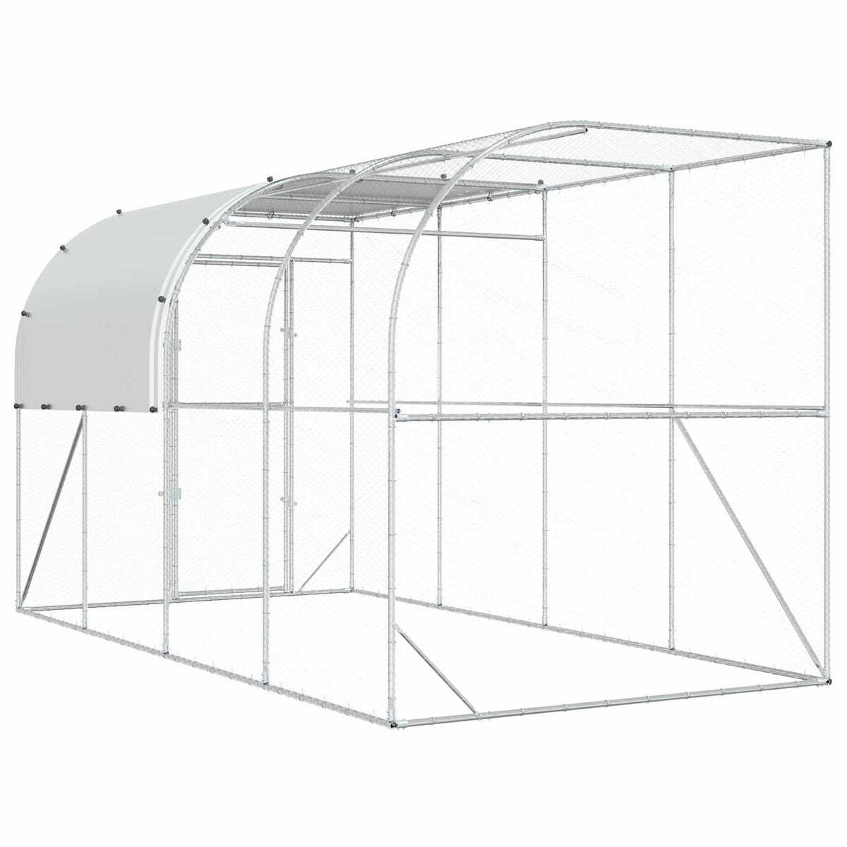 Gabbia per Polli Contro il Muro Argento 400 x 200 x 215 cm
