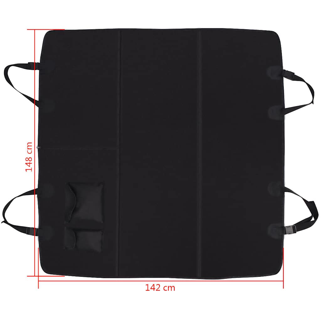 Coperta per Cani per Sedile Posteriore Auto 148x142 cm nero