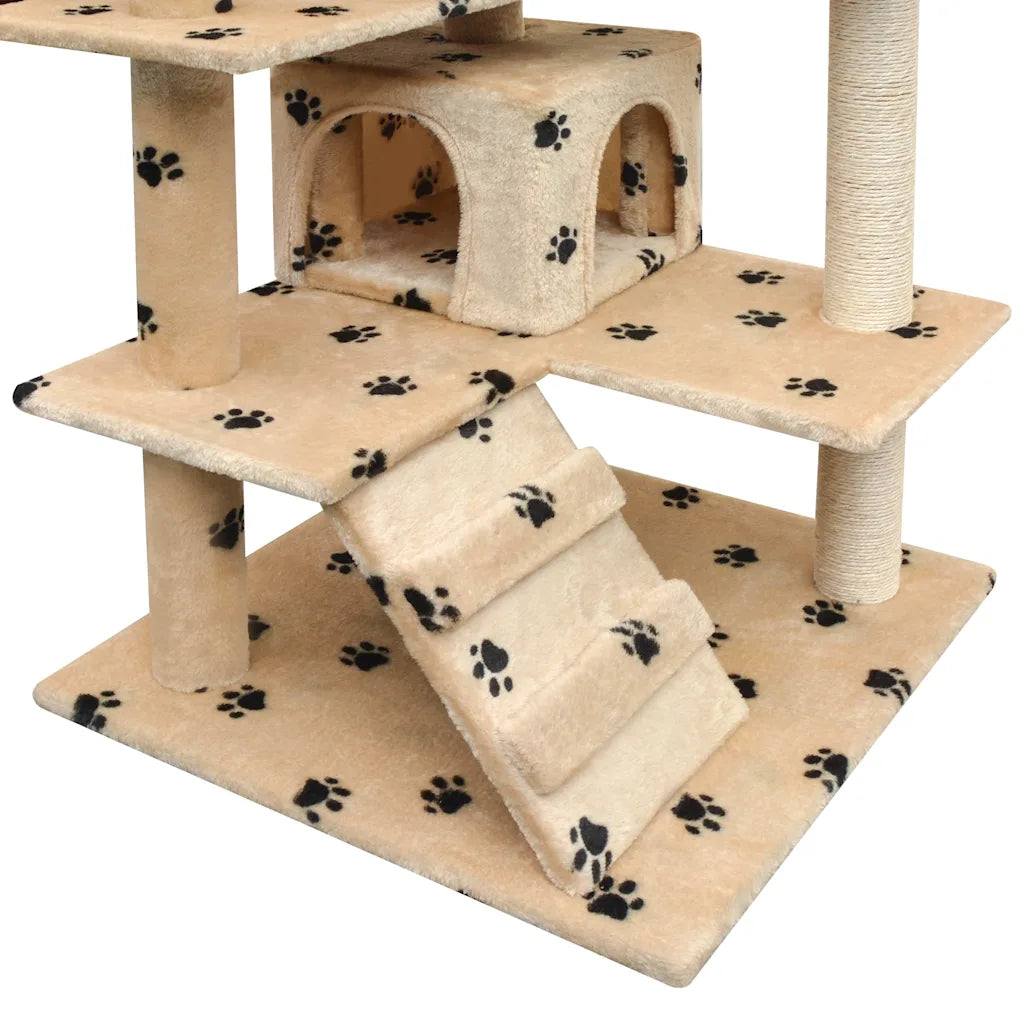 Albero per gatti tiragraffi sisal 125 cm con casette