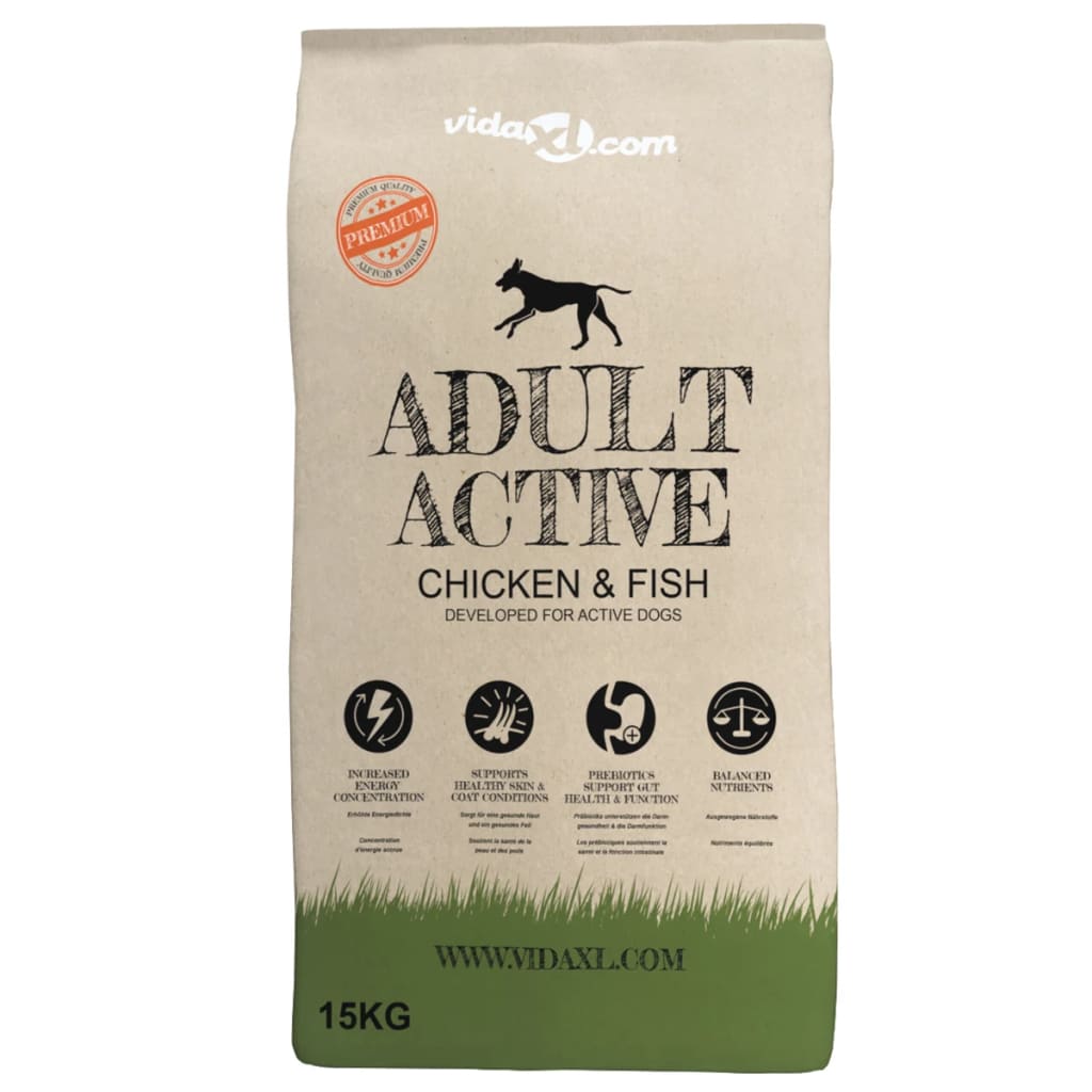 Cibo Secco per Cani Premium Adult Active Chicken & Fish 15 kg