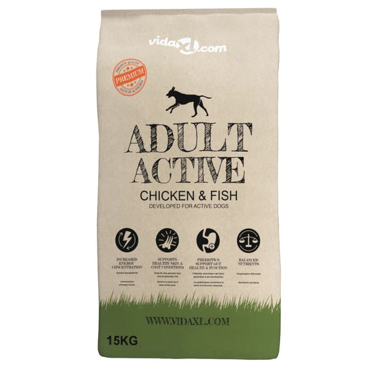 Cibo Secco per Cani Premium Adult Active Chicken & Fish 15 kg