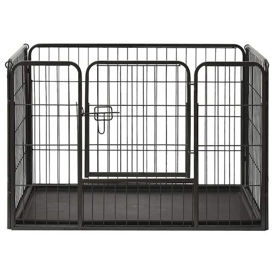 Box per Cuccioli in Acciaio 91,5x59x61 cm
