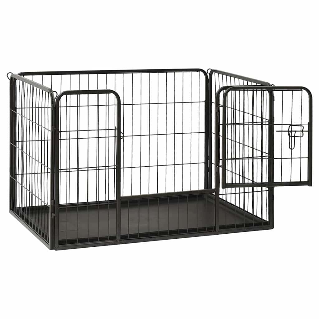 Box per Cuccioli in Acciaio 91,5x59x61 cm