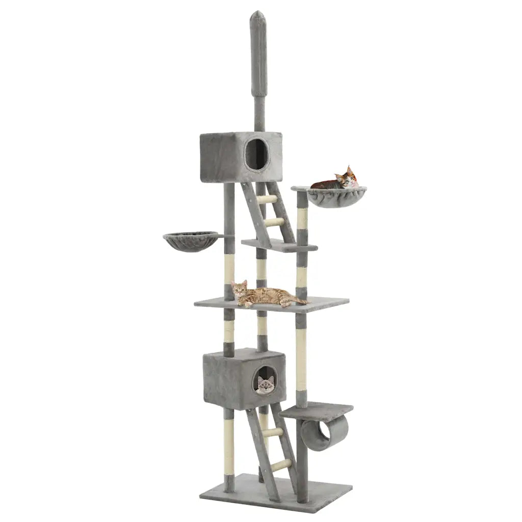 Albero per gatti e tiragraffi in sisal 230-260 cm con zampe stampate