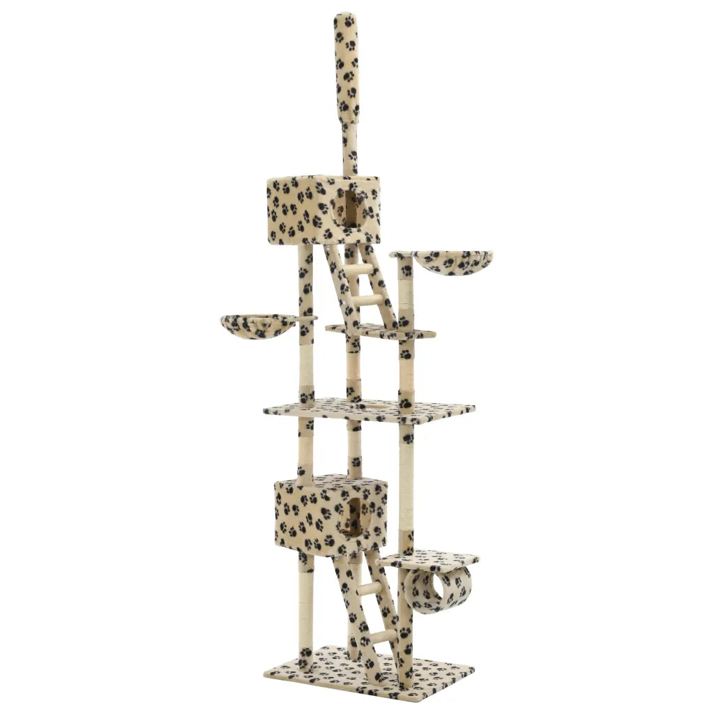 Albero per gatti e tiragraffi in sisal 230-260 cm con zampe stampate