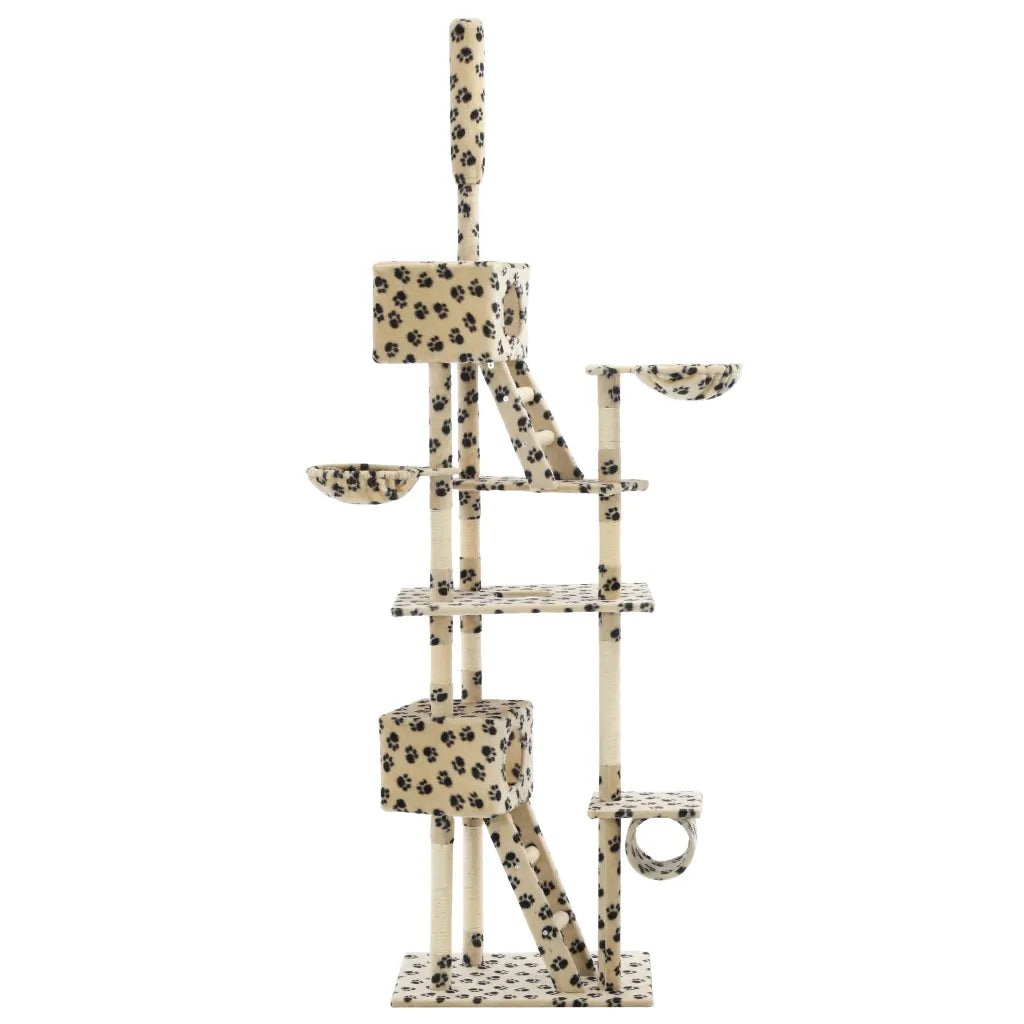 Albero per gatti e tiragraffi in sisal 230-260 cm con zampe stampate
