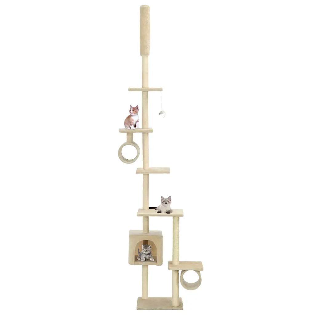 Albero per gatti con pali tiragraffi in sisal 260 cm