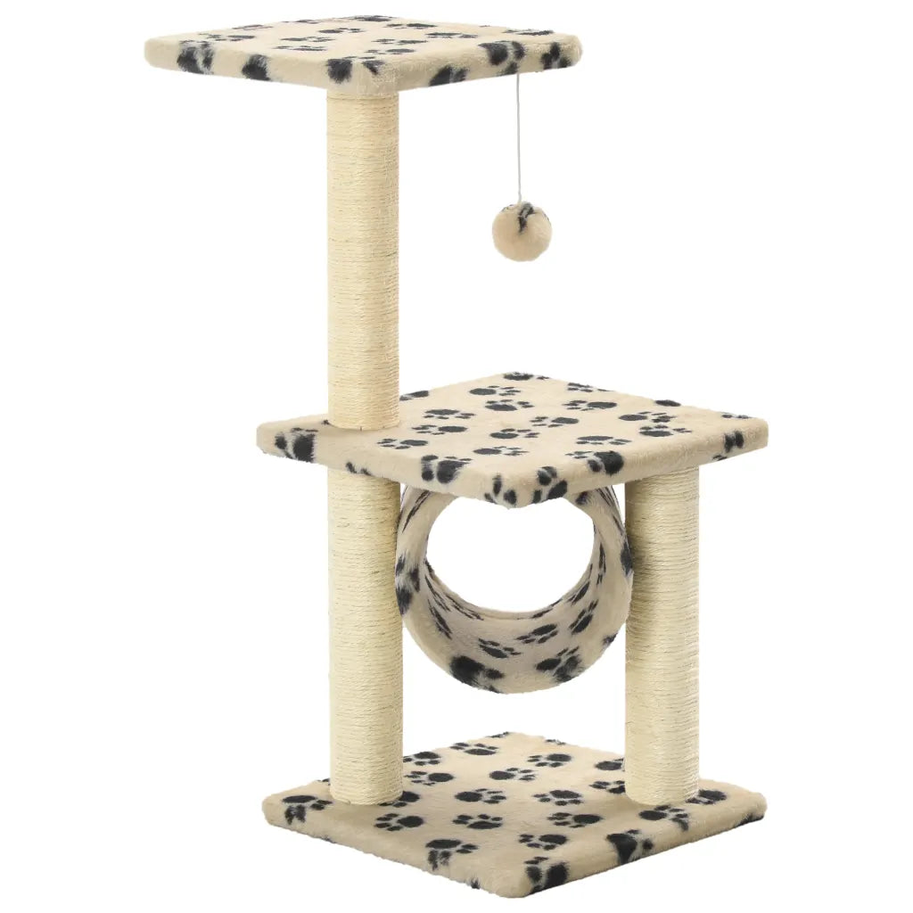 Albero per gatti tiragraffi sisal 65 cm con zampe stampate