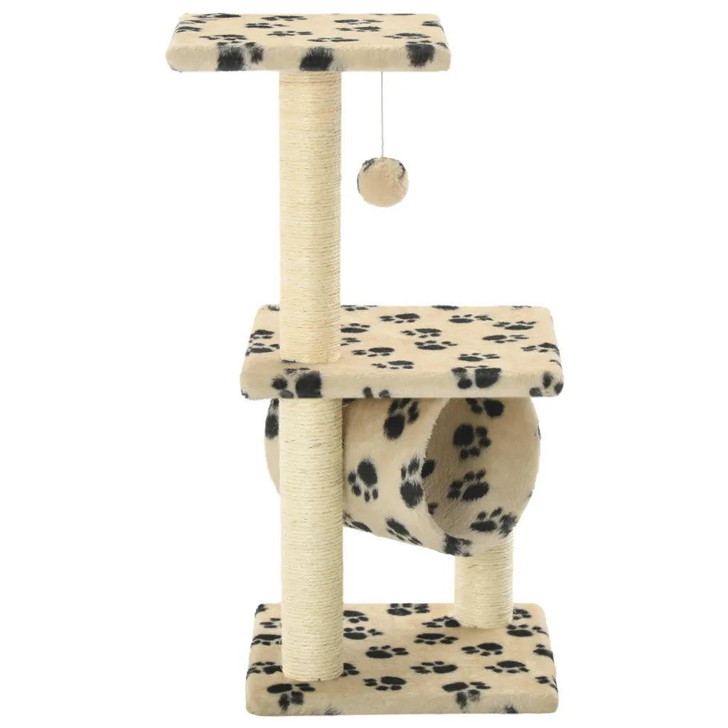 Albero per gatti tiragraffi sisal 65 cm con zampe stampate