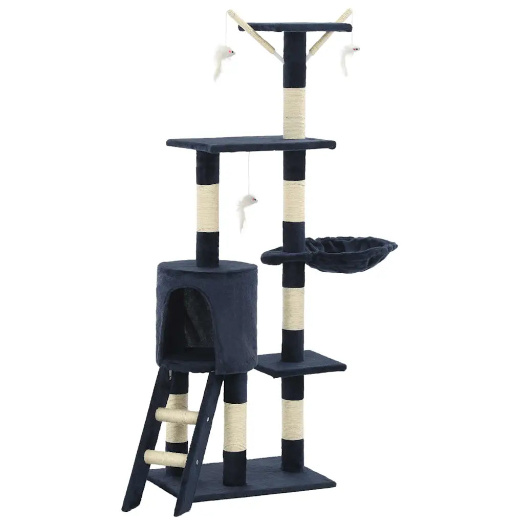 Albero per gatti e tiragraffi in sisal 138 cm con stampa di zampe