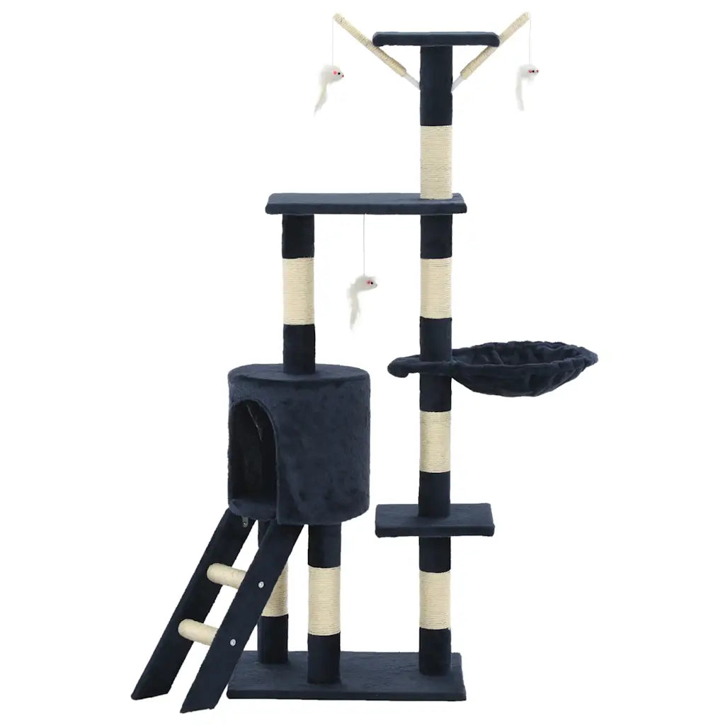 Albero per gatti e tiragraffi in sisal 138 cm con stampa di zampe