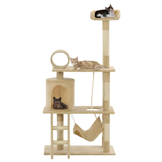 Albero per gatti con tiragraffi sisal 140 cm