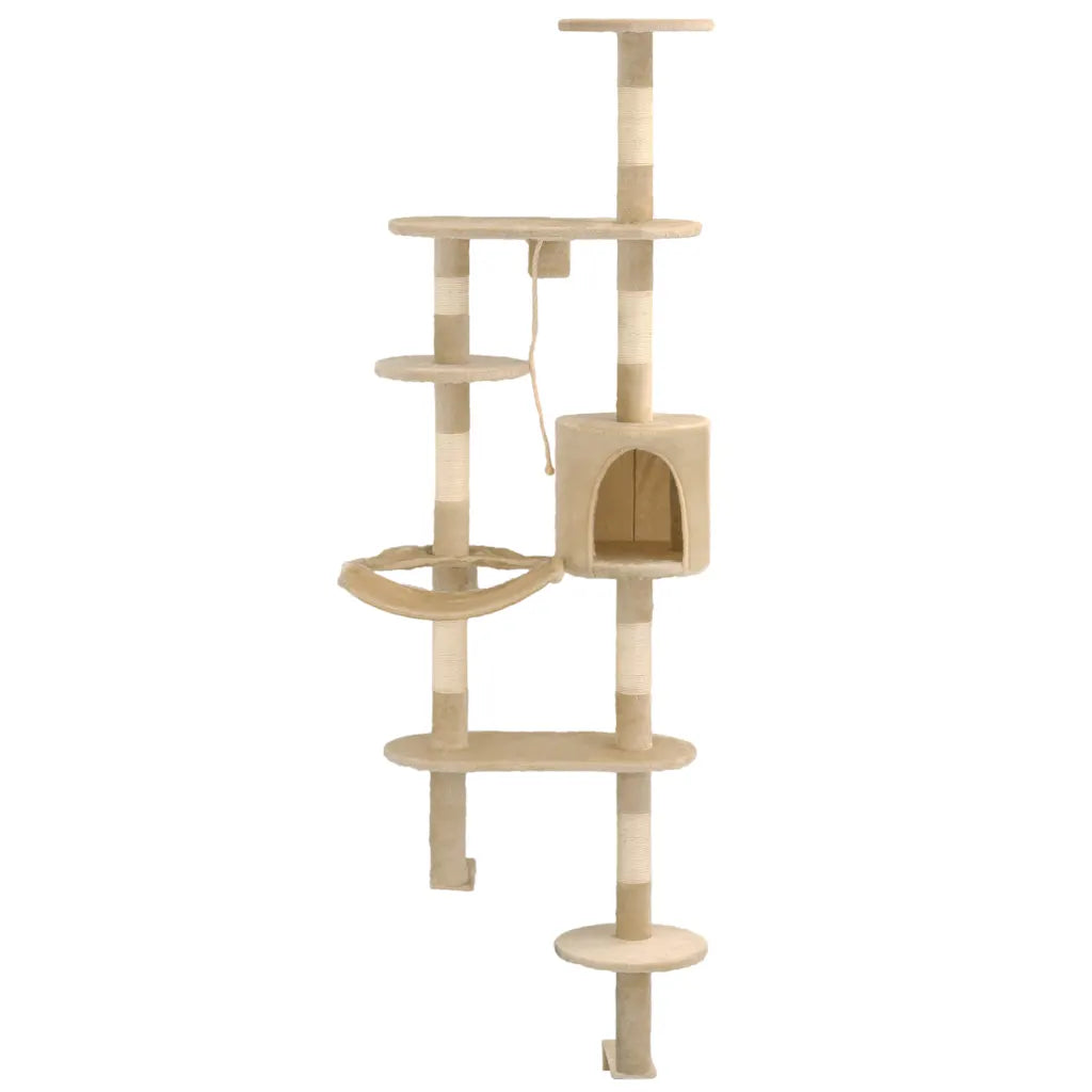 Albero per gatti da parete con tiragraffi in sisal 194 cm