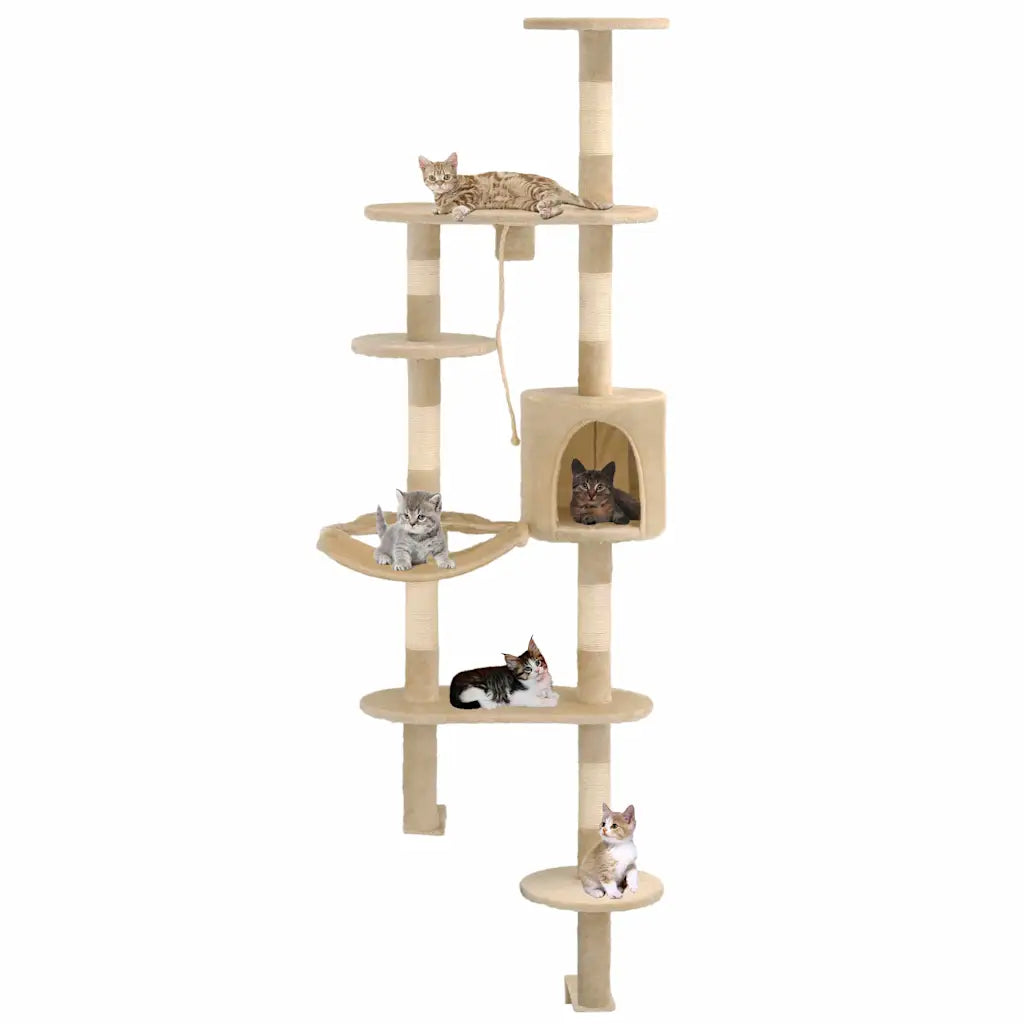 Albero per gatti da parete con tiragraffi in sisal 194 cm