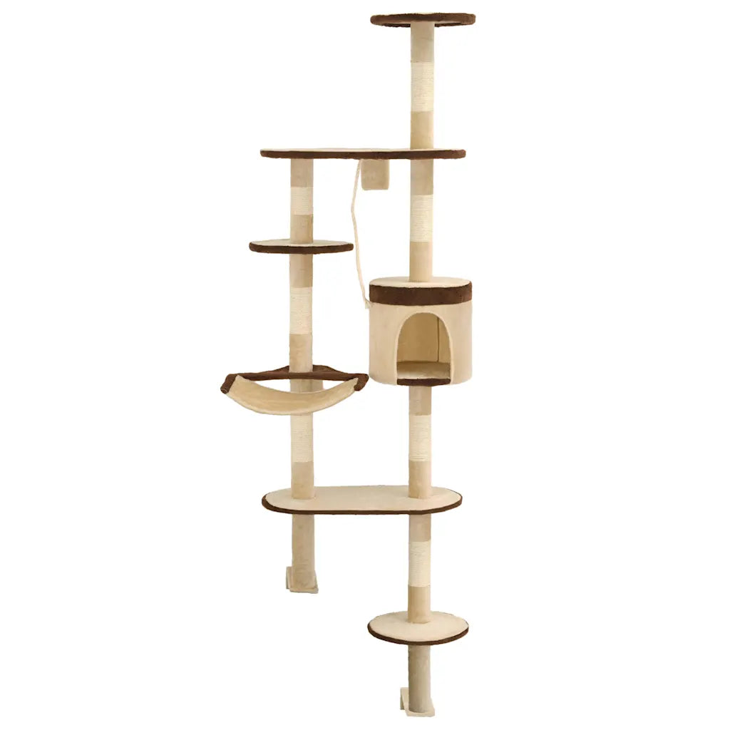 Albero per gatti da parete con tiragraffi in sisal 194 cm