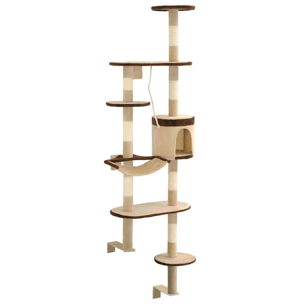 Albero per gatti da parete con tiragraffi in sisal 194 cm