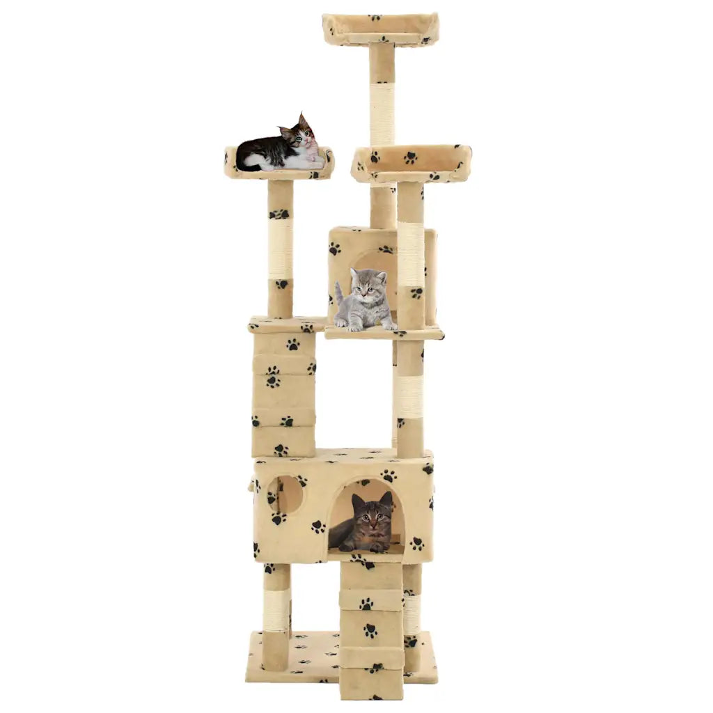 Albero per gatti tiragraffi sisal 170 cm con zampe stampate
