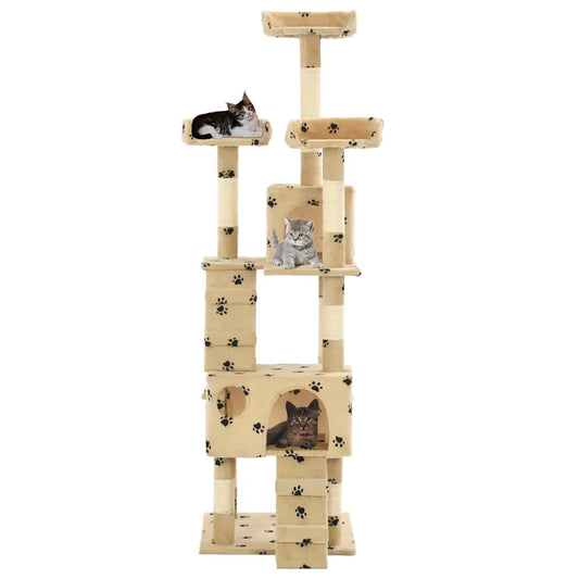 Albero per gatti tiragraffi sisal 170 cm con zampe stampate