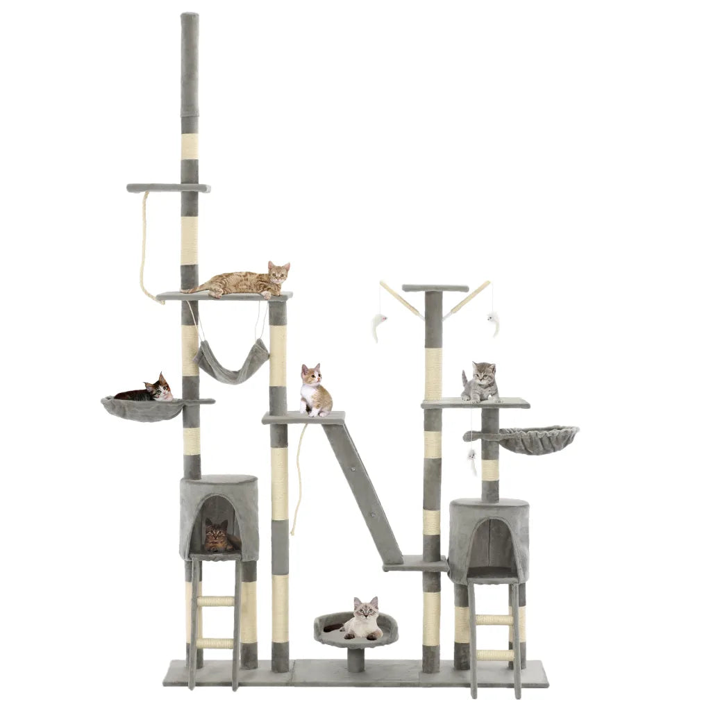 Albero per gatti con tiragraffi in sisal 147x35x230-250 cm