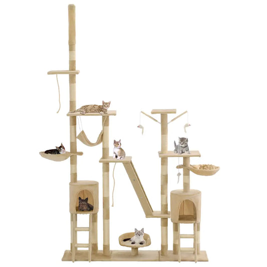 Albero per gatti con tiragraffi in sisal 147x35x230-250 cm