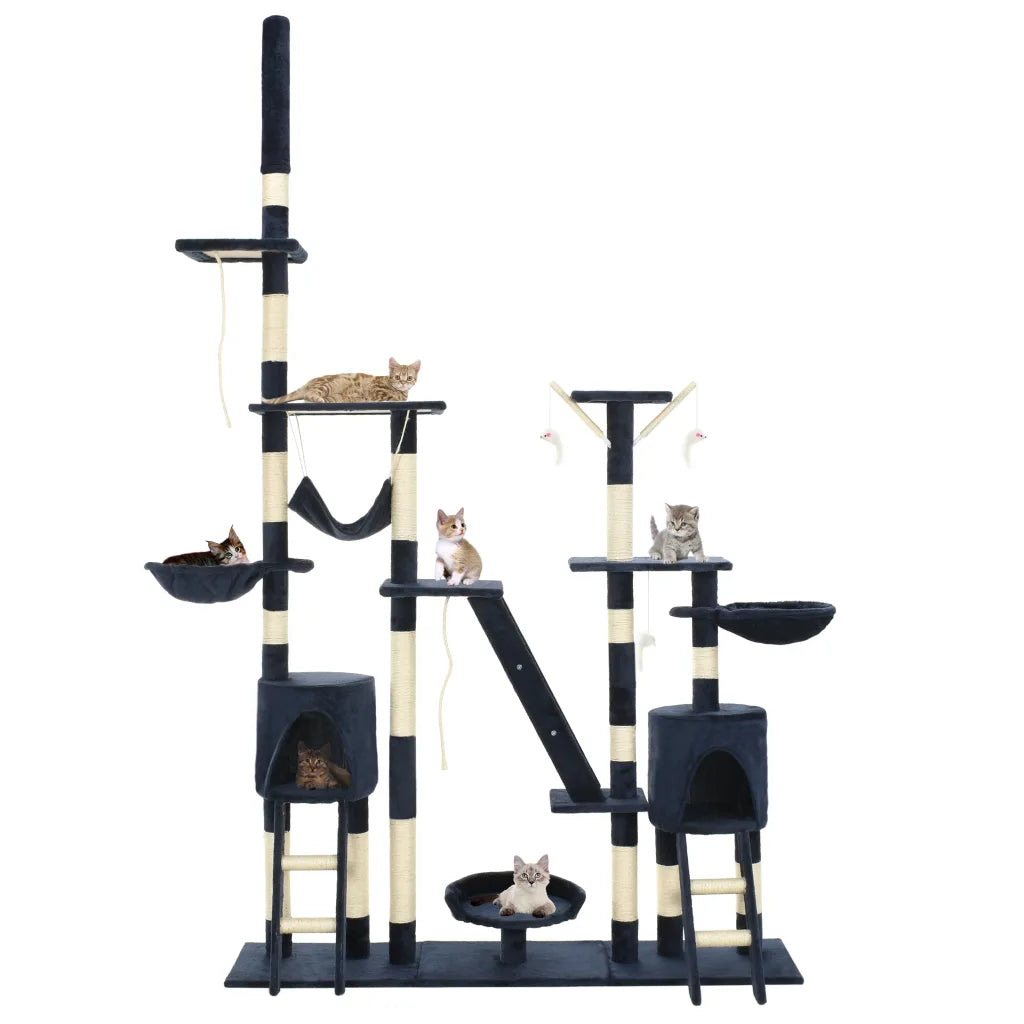 Albero per gatti con tiragraffi in sisal 147x35x230-250 cm