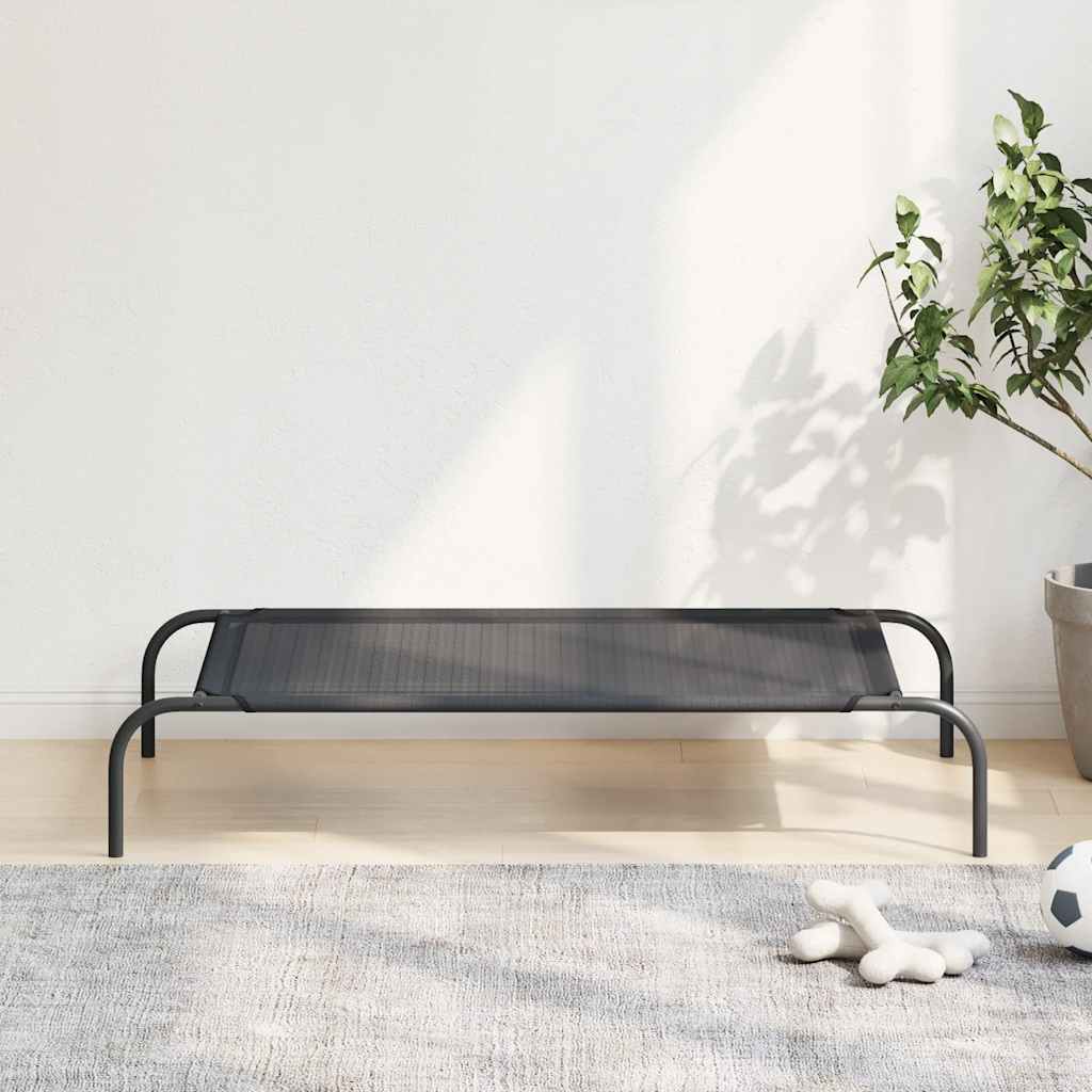 Cuccia per Cani Rialzata Nera L in Textilene
