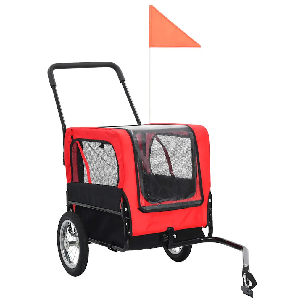Rimorchio per bici e passeggino 2in1 per cani 135x56x97 cm