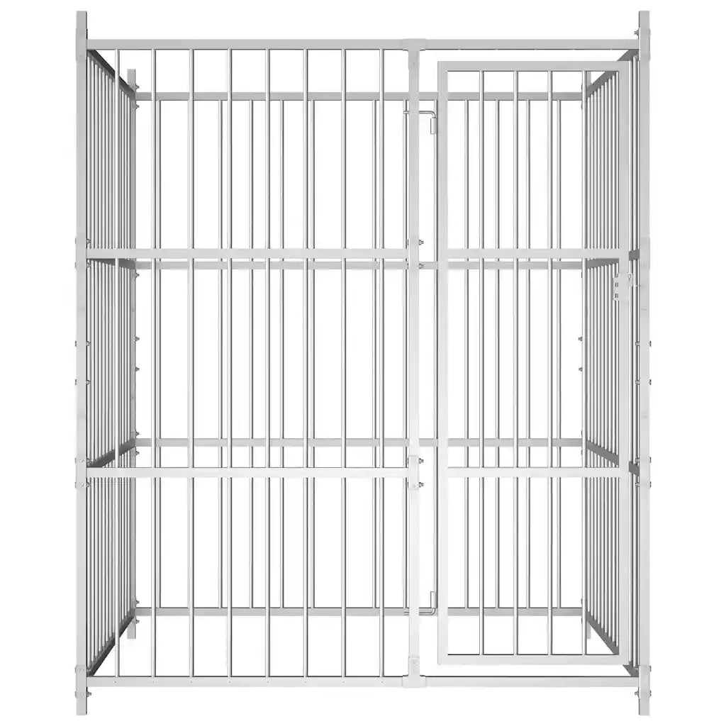 Canile da esterno 150x150x185 cm in acciaio zincato