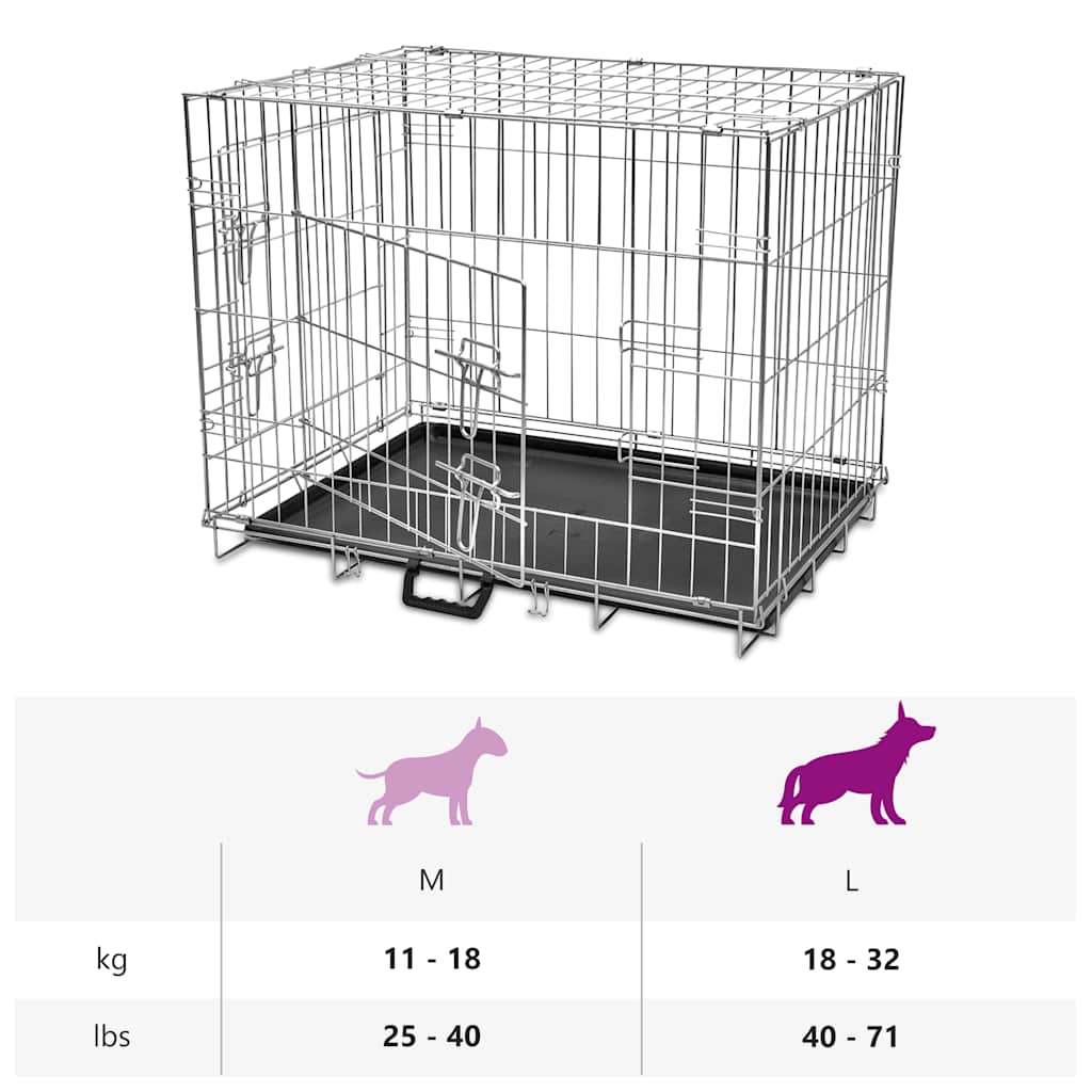 Gabbia di Trasporto Pieghevole per Cani L