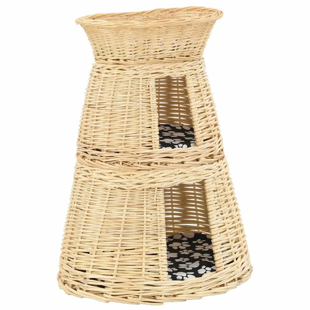 Ceste per gatti con cuscini 3 pz 47x34x60 cm salice naturale