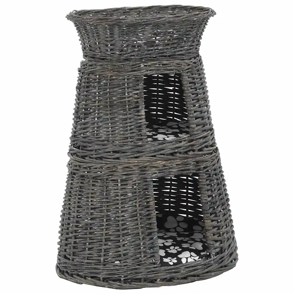 Ceste per gatti con cuscini 3 pz 47x34x60 cm salice naturale