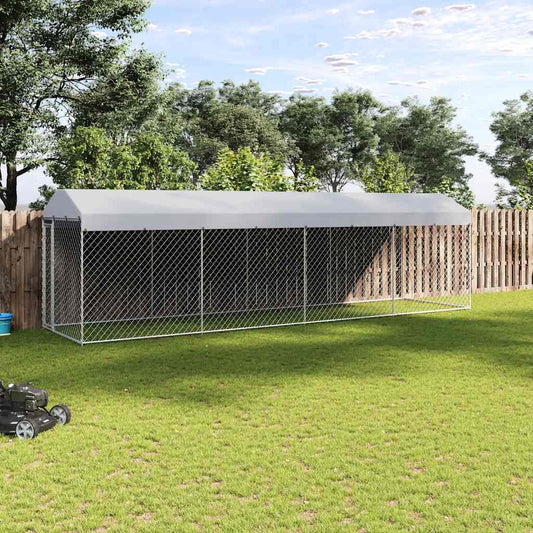 Recinzione per Cani da Esterno con Tetto 760x190x225 cm