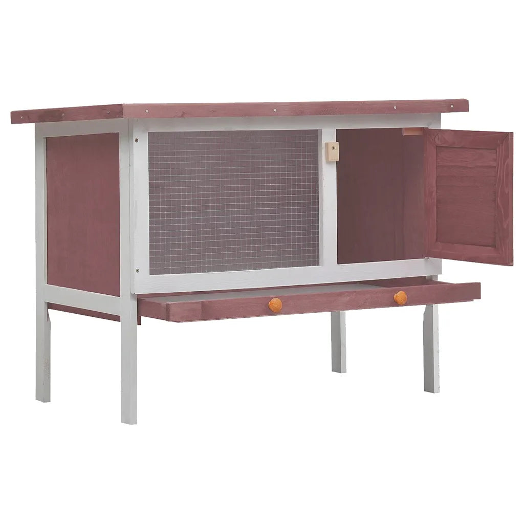 Conigliera in legno per esterni 90x45x65 cm con tetto apribile