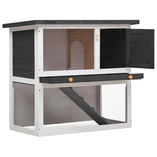 Conigliera per esterni con 1 porta in legno 90x45x80 cm
