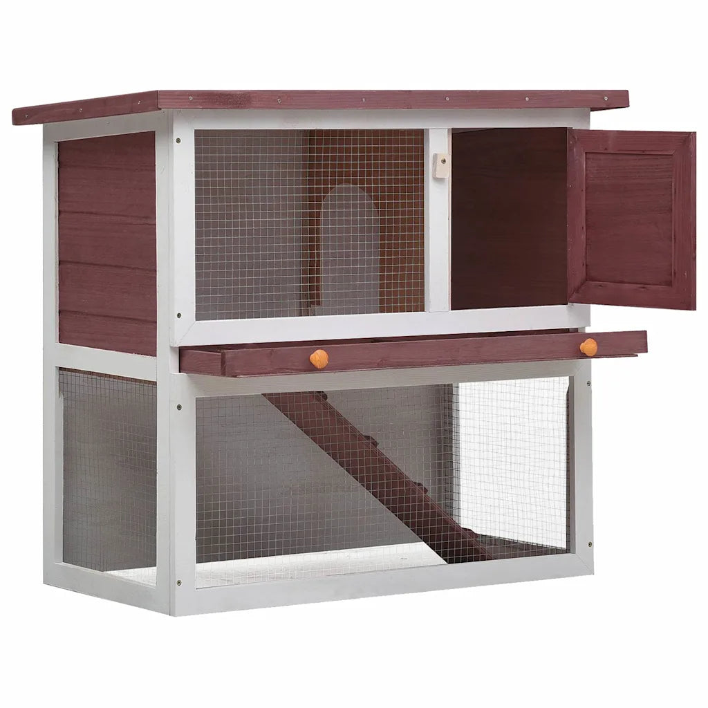 Conigliera per esterni con 1 porta in legno 90x45x80 cm