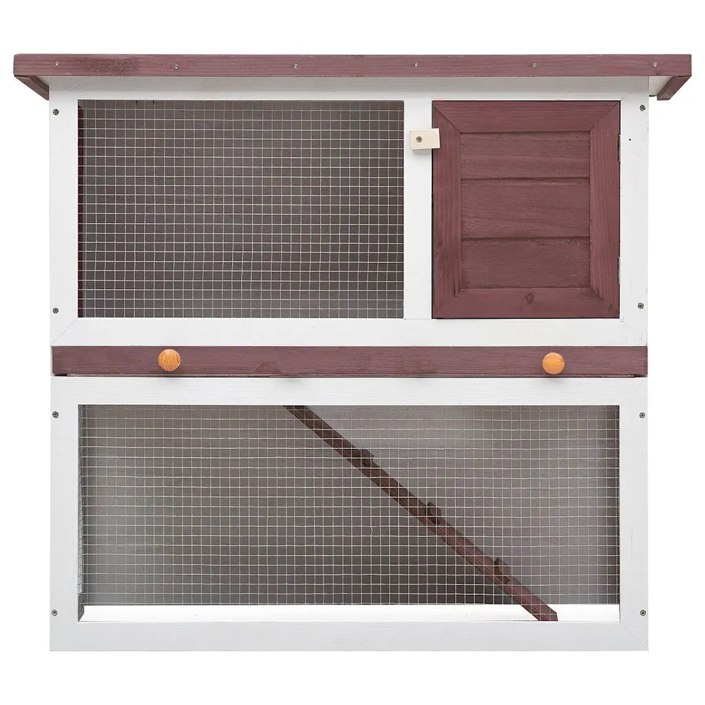 Conigliera per esterni con 1 porta in legno 90x45x80 cm